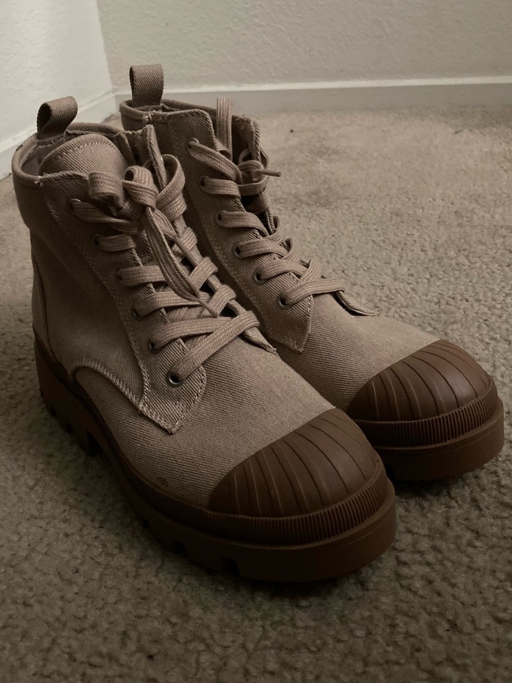 Target Women's Canvas Ankle Boots in Tan and Brown